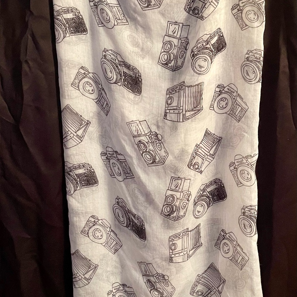 Vintage camera photography fashion scarf